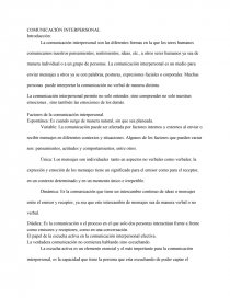 COMUNICACIÓN INTERPERSONAL - ENSAYO. Página 1