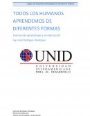 TODOS LOS HUMANOS APRENDEMOS DE DIFERENTES FORMAS
