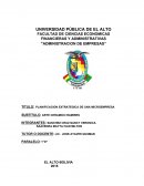 PLANIFICACIÓN ESTREGICA DE UNA MICROEMPRESA DE CERÁMICA