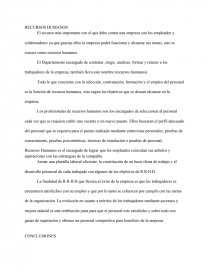RESUMEN - RECURSOS HUMANOS EMPRESAS. Página 1
