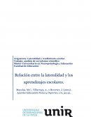 Relación lateralidad y aprendizajes