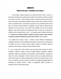 “IMPACTOS DEL TURISMO CULTURAL.”. Página 1
