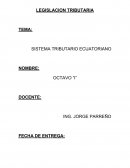 LEGISLACIÓN TRIBUTARIA - SISTEMA TRIBUTARIO ECUATORIANO