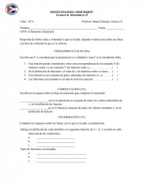 Examen de Matemáticas II. Página 1