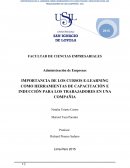 IMPORTANCIA DE LOS CURSOS E-LEARNING COMO HERRAMIENTAS DE CAPACITACIÓN E INDUCCIÓN PARA LOS TRABAJADORES EN UNA COMPAÑIA