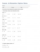Examen de Matemática Séptimo Básico /sin resp
