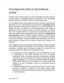 Investigación sobre el aprendizaje verbal