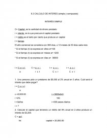CALCULO DE INTERES (simple y compuesto). Página 1