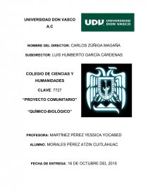 Proyecto comunitario químico - biológico. Página 1