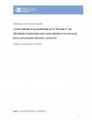 Cómo afectan a los profesores de la “Escuela X” las dificultades relacionales entre ellos debidas a la cultura de poca comunicación afectiva y personal?