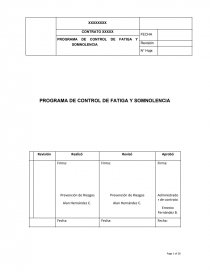PROGRAMA DE CONTROL DE FATIGA Y SOMNOLENCIA. Página 1