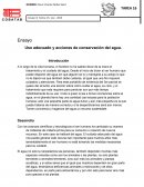 Uso adecuado y acciones de conservación del agua