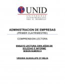 ENSAYO LECTURA CIEN AÑOS DE SOLEDAD E INFORME SESION NUMERO 9