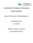 Resumen “El príncipe” de Nicolás Maquiavelo