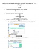 Pasos a seguir para la solucion del Metodo de Simpson