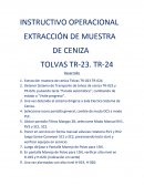 Extracción muestra de ceniza Tolvas TR-023 TR-024.