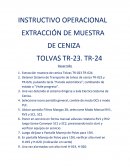 Extracción muestra de ceniza Tolvas TR-023 TR-024.