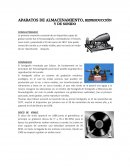 APARATOS DE ALMACENAMIENTO, REPRODUCCIÓN Y DE SONIDO