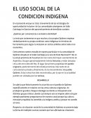 EL USO SOCIAL DE LA CONDICION INDIGENA