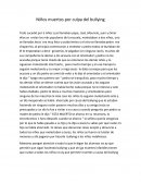 Noticia: Niños muertos por culpa del bullying