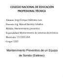 Reporte Equipo de Sonido