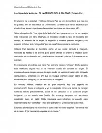 Los hijos de la Malinche / EL LABERINTO DE LA SOLEDAD. Página 1
