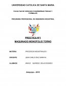 PRÁCTICA Nº1 MAQUINADO MONOFOLIO TORNO