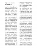 Algo sobre finanzas personales