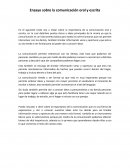 Ensayo sobre la comunicación oral y escrita