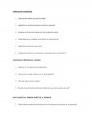 CUESTIONARIOS : FORMACIÓN ACADÉMICA, EXPERIENCIA PROFESIONAL LABORAL