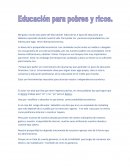Educacion para ricos y pobres
