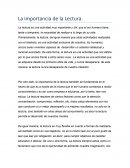 Ensayo acerca de La importancia de la lectura