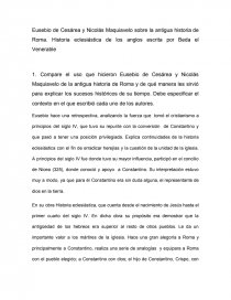 Eusebio de Cesárea y Nicolás Maquiavelo sobre la antigua historia de Roma. Historia eclesiástica de los anglos escrita por Beda el Venerable. Página 1