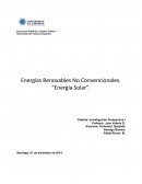 Energías Renovables No Convencionales. “Energía Solar”.