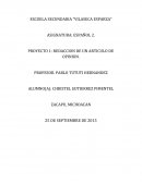 REDACCIÓN DE UN ARTICULO DE OPINIÓN.