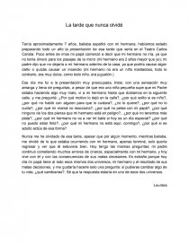 Comunicion Oral y Escrita Tema: La tarde que nunca olvidé. Página 1