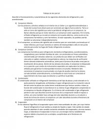 Funcionamiento y características de los siguientes elementos de refrigeración y aire acondicionado. Página 1