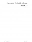 Documento - Plan Gestión de Riesgos Versión 1.0 Historial de revisiones