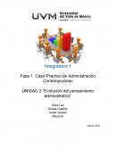 Caso Practico de Administración Contemporáneo UNIDAD 2 “Evolución del pensamiento administrativo”