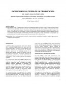 Evolucion de la Teoria de la Organizacion