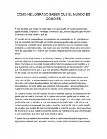 COMO HE LOGRADO SABER QUE EL MUNDO ES COMO ES. Página 1