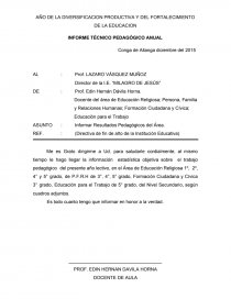 INFORME TÉCNICO PEDAGÓGICO ANUAL. Página 1