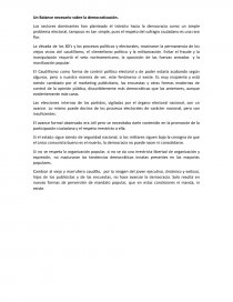 Un Balance necesario sobre la democratización. Página 1
