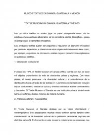 MUSEOS TEXTILES EN CANADÁ, GUATEMALA Y MÉXICO. Página 1