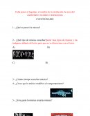 Cuestionario acerca de la música.