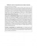 Reflexión sobre la importancia de la labor docente
