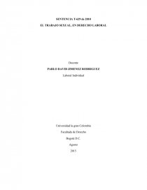 EL TRABAJO SEXUAL, EN DERECHO LABORAL. Página 1