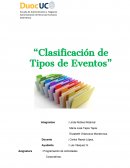 Clasificar los tipos de eventos según el objetivo de RRHH, identificando sus ventajas y desventajas.