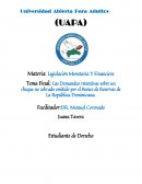 Legislación Monetaria Y Financiera.