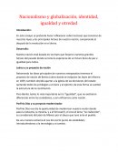 Nacionalismo y globalización, identidad, igualdad y otredad